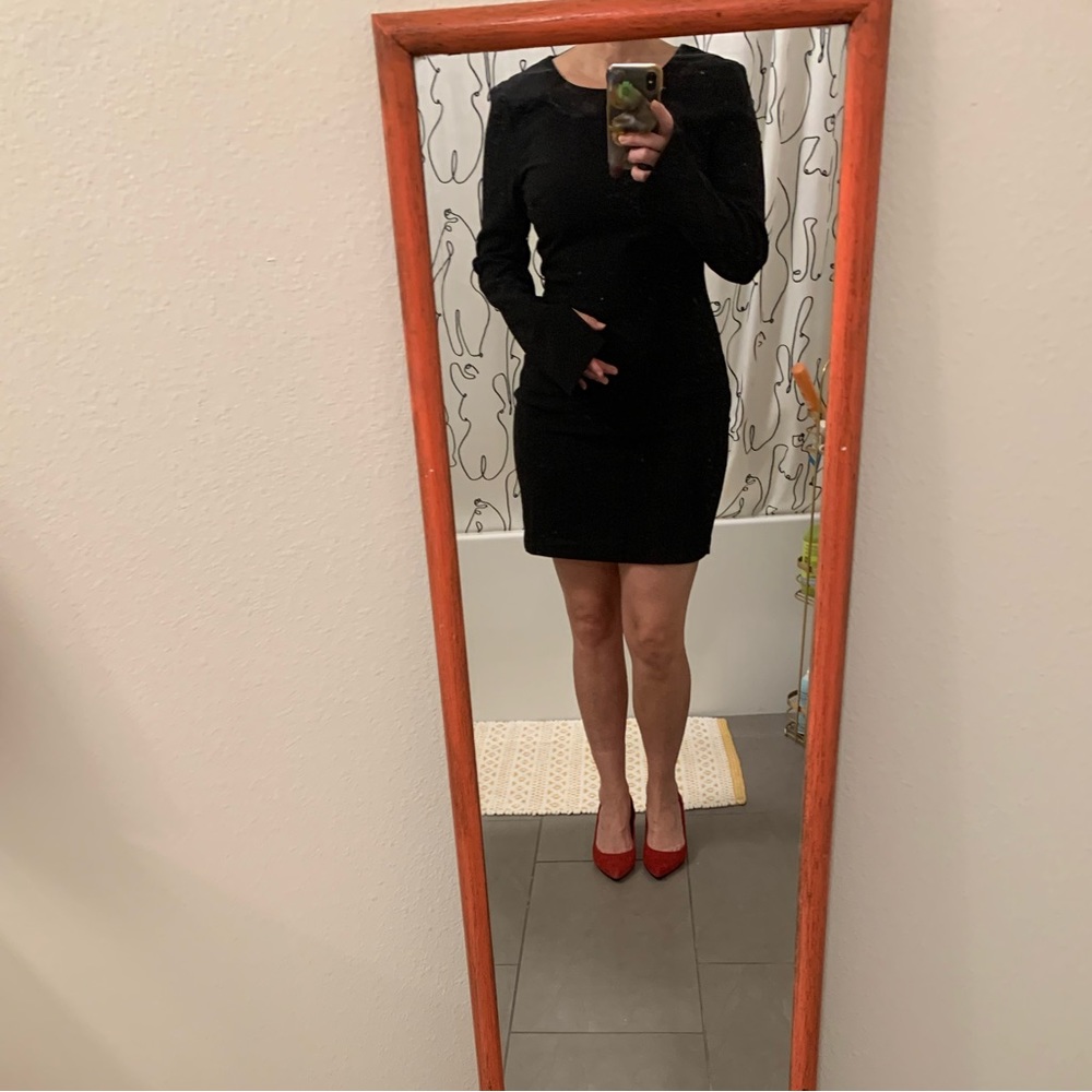 Little Black Dress with Long Sleeves - Picture 5 of 9